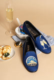 Needlepoint Loafer in Champagne and Caviar
