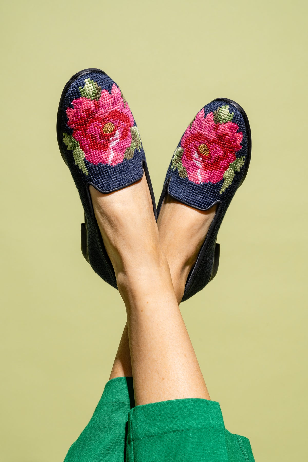 Pink Peony Needlepoint Loafer