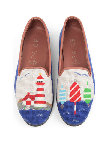 Needlepoint Loafer in Lighthouse & Buoy