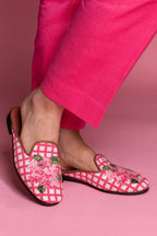 Hydrangea Needlepoint Mule