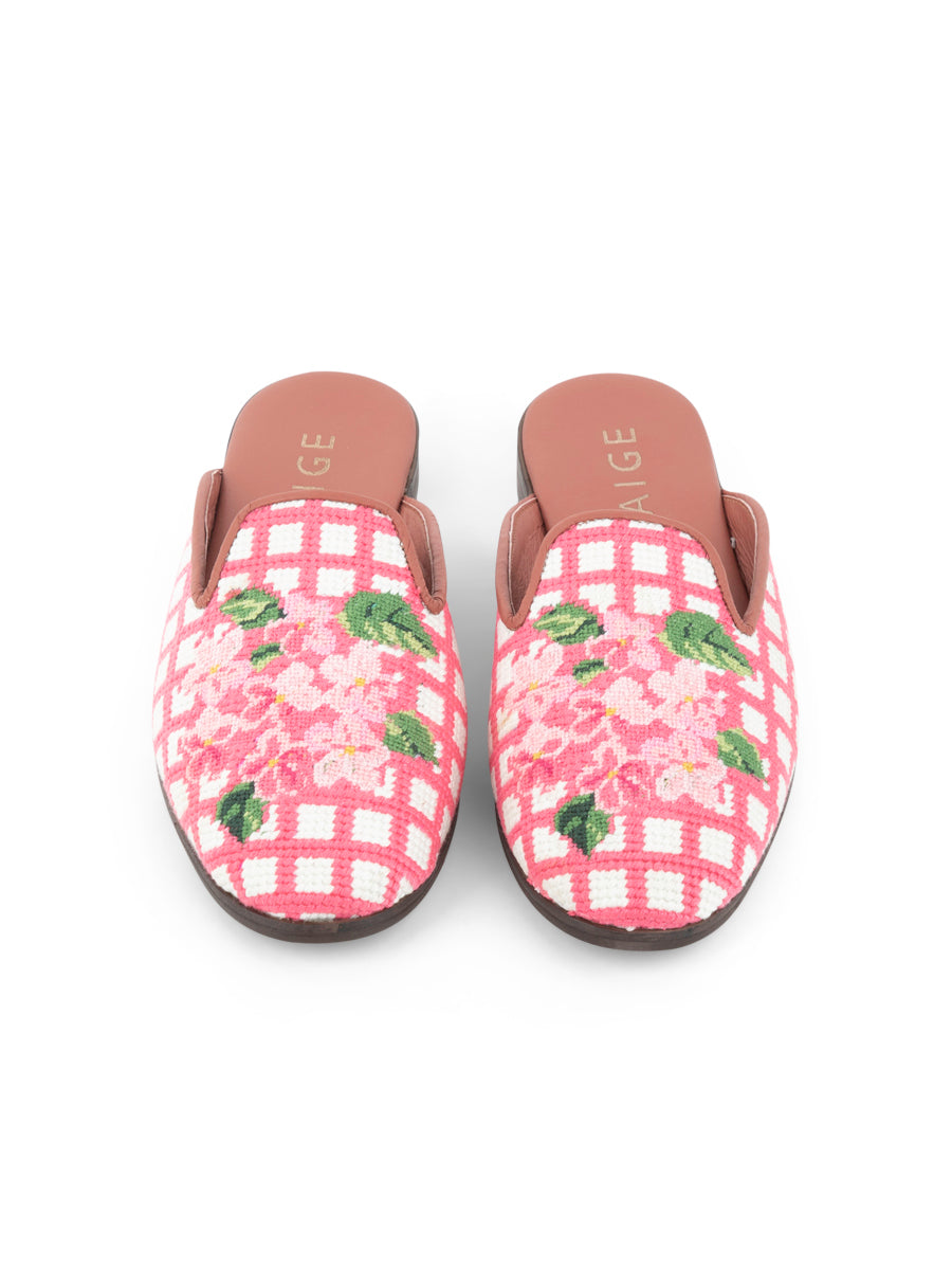 Hydrangea Needlepoint Mule