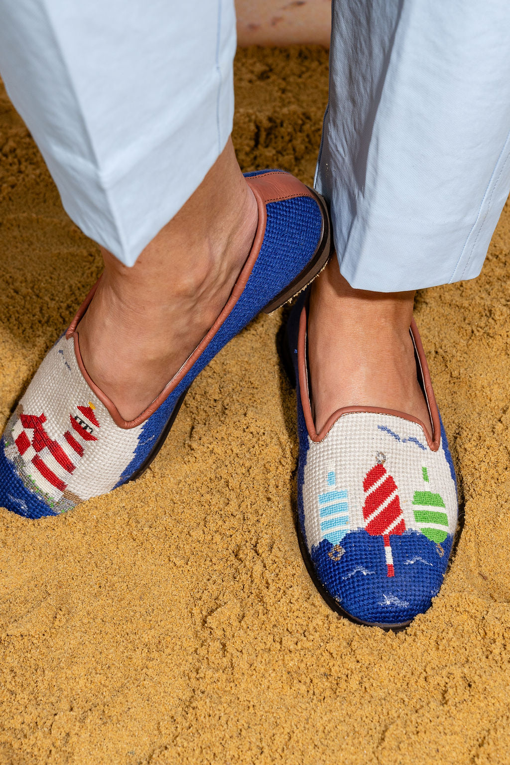 Lighthouse & Buoy Needlepoint Loafer