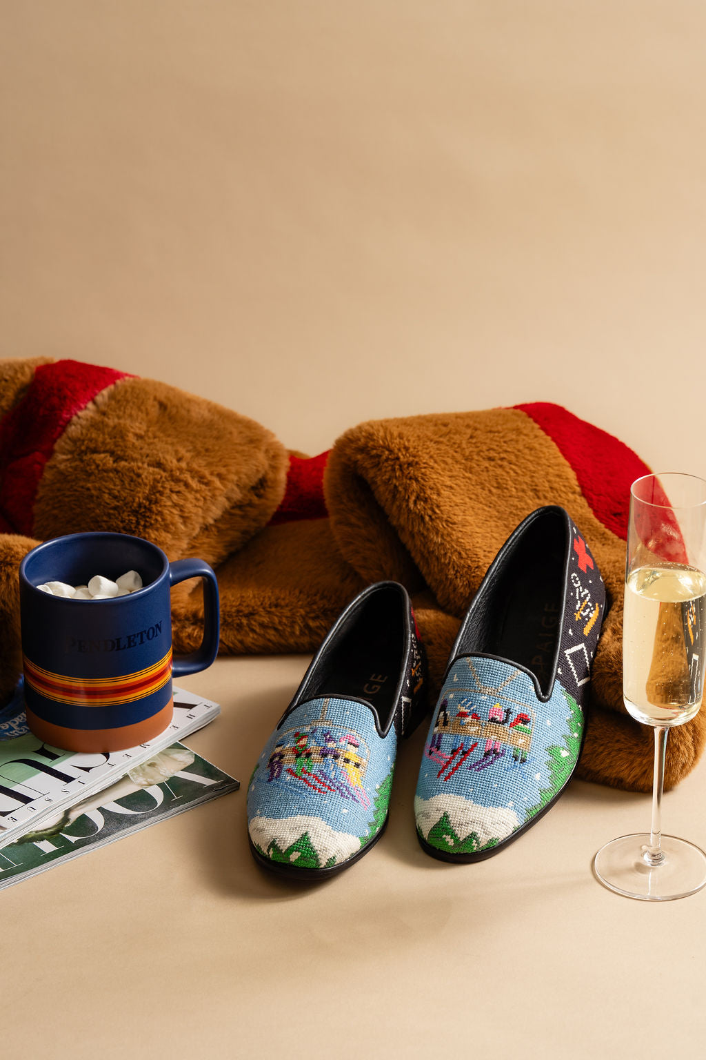 Gone Skiing Needlepoint Loafer