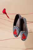 Needlepoint Loafer in Winter Cardinal