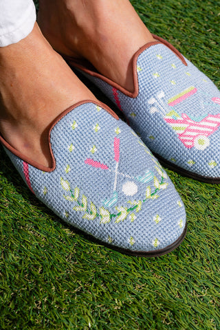 Golf Needlepoint Mule Alternate View
