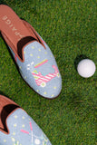 Golf Needlepoint Mule