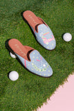 Golf Needlepoint Mule