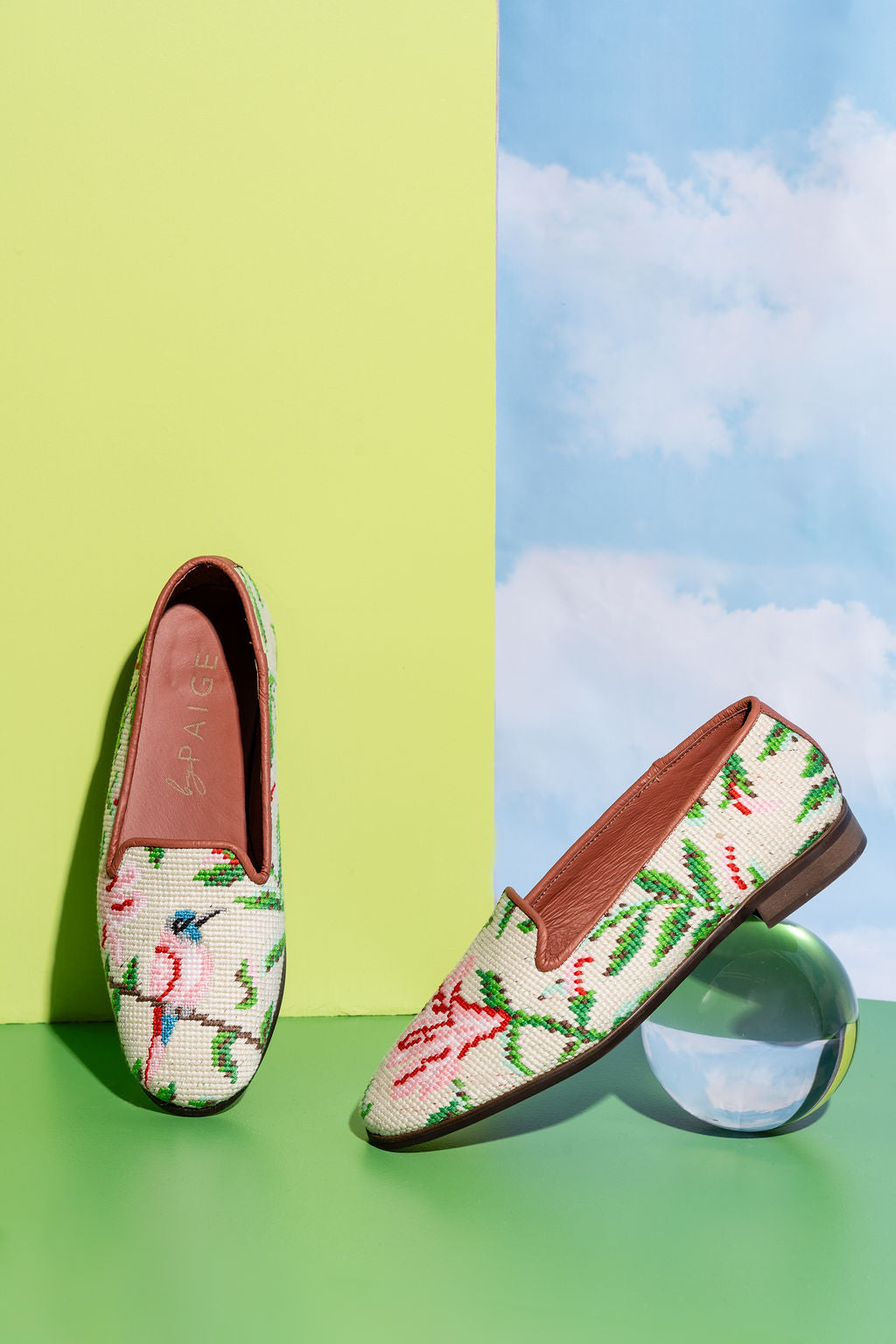 Hummingbird and Flower Needlepoint Loafer