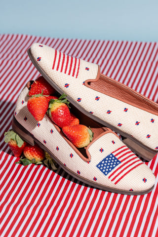 Needlepoint Loafer in American Flag Alternate View