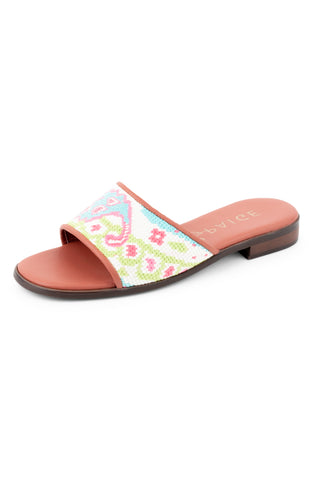 Needlepoint Sandal in Preppy Paisley