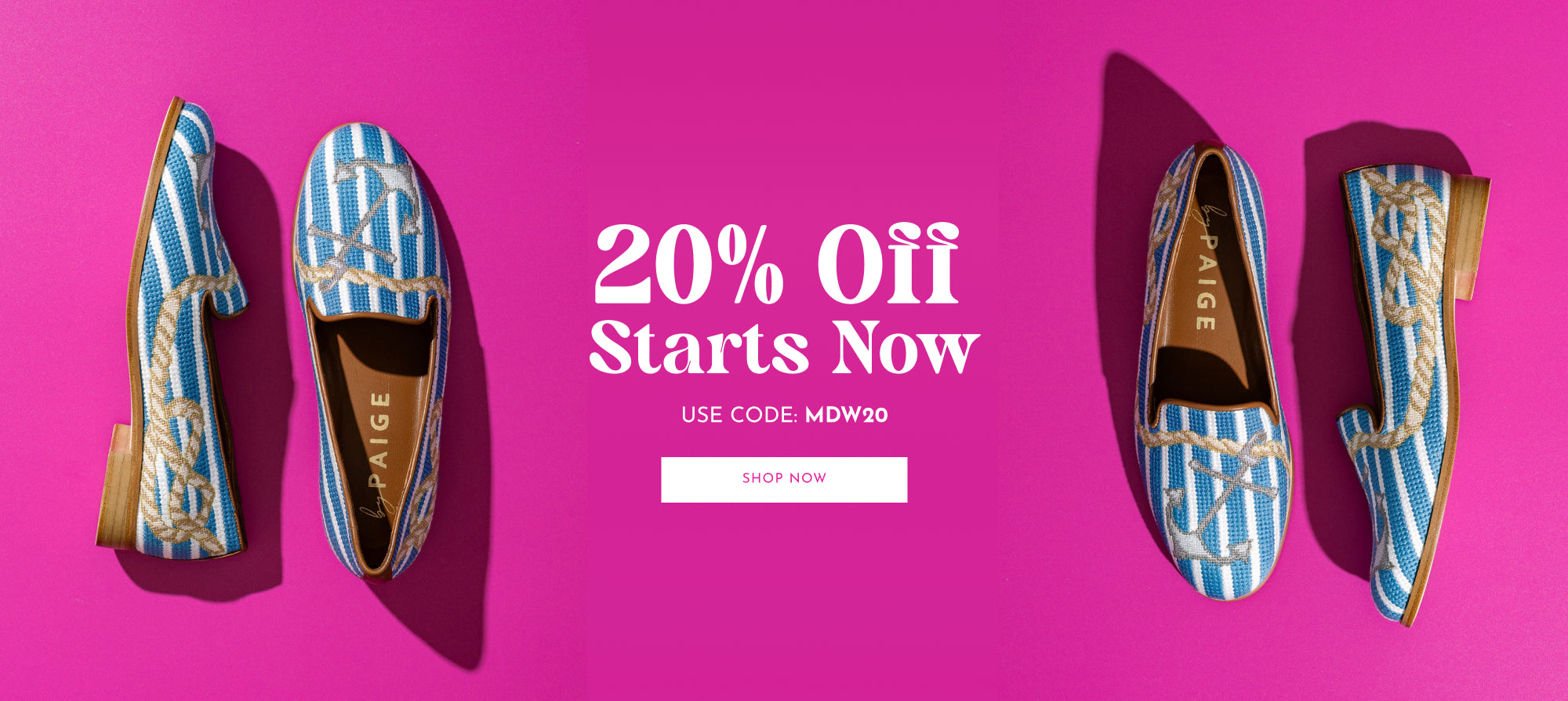 20% Off Starts Now. Use code MDW20