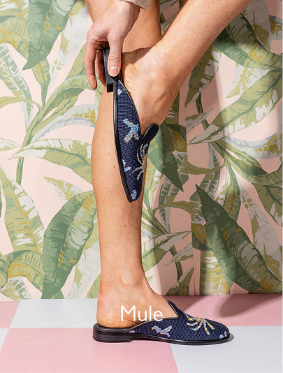 by Paige needlepoint mule